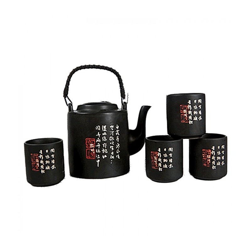 SERVICE À THÉ CALLIGRAPHIE BLANC