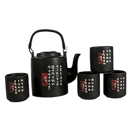 SERVICE À THÉ CALLIGRAPHIE BLANC