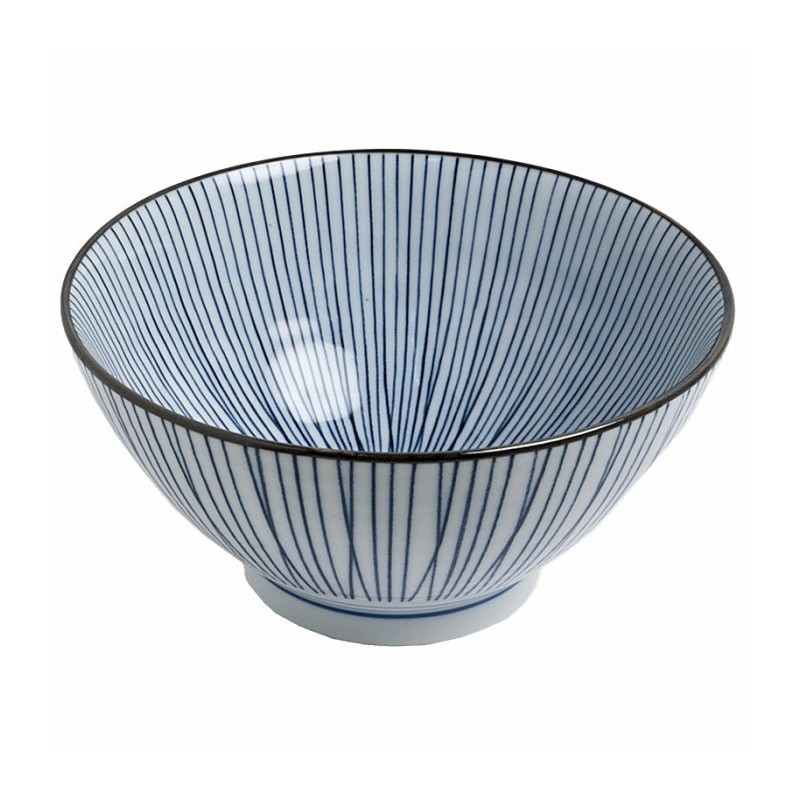BOL BLEU RAYURES 18CM