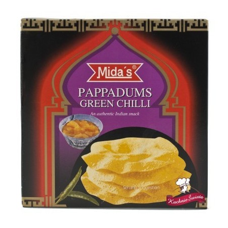 Pappadums (galette indienne) saveur piment vert 110g