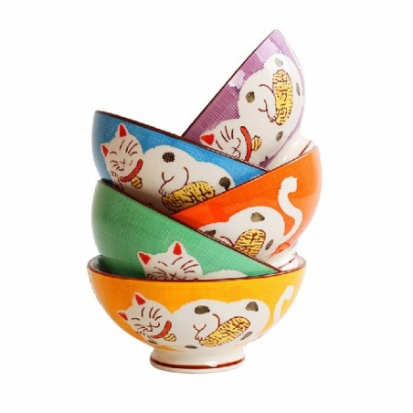 Coffret de 5 bols chat Maneki