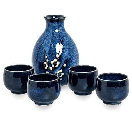 Service à saké Hana Bleu