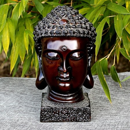 Tête de Boudha en bois