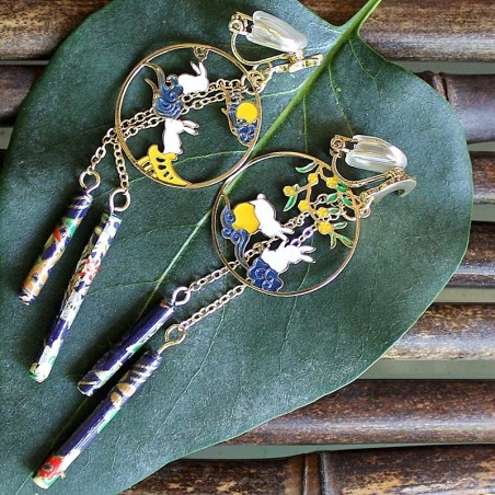 Boucle d\'oreilles lapin rêveur