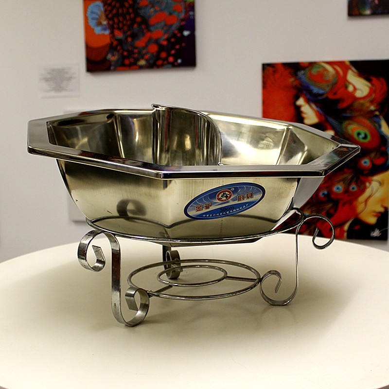 Plat inox double compartiment-39cm