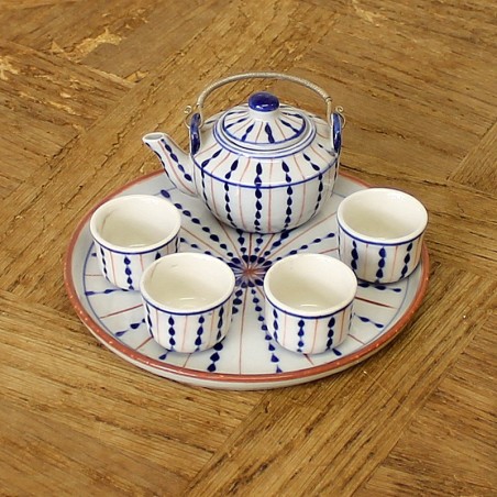 Mini service à thé rayé-6 pièces