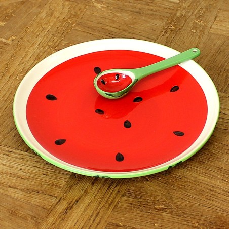 Ensemble Assiette/cuillère pastèque