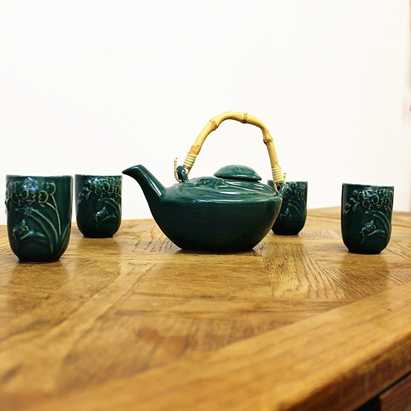 Service à thé-vert-5 pièces