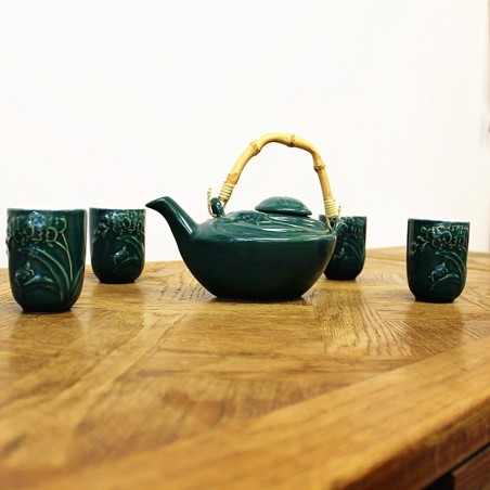 Service à thé-vert-5 pièces