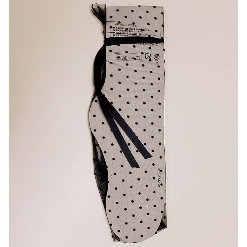 Bas chaussette a pois-taille unique