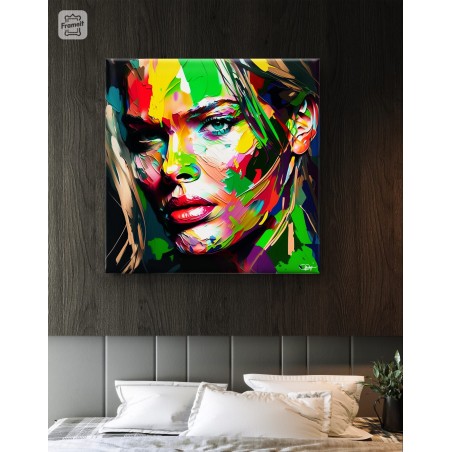 Impression sur Aluminium ( Knife Pattern Kate Moss) 70x70 cm