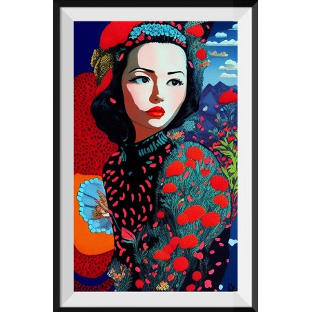 Impression sur Aluminium ( Knife Pattern Kate Moss) 70x70 cm