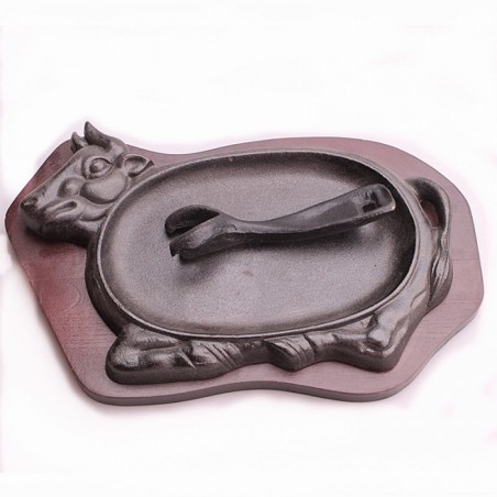 Plaque fonte en forme de boeuf