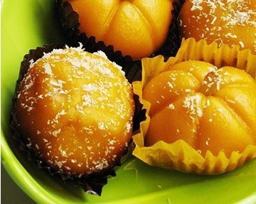 MOCHI DE CITROUILLE FARCIE À LA PURÉE D'HARICOTS ROUGES