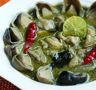 POULET AU CURRY VERT ET DES CHAMPIGNONS DE PAILLE