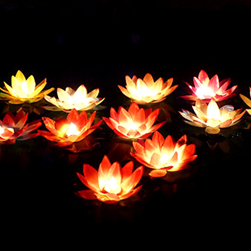 Lanterne flottante ( lanterne de vœux) en forme de lotus avec bougie