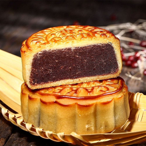 Gâteau de la Lune saveur haricot rouge ,豆沙月饼 dòu shā yuè bǐng -180g