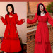 Robe ethnique "Qinghai Chaka"-rouge