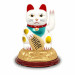 Chat Maneki Neko blanc avec bras amovible à pile - 11cm