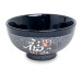 Bol noir/gris à riz motif "bonheur"-11.5cm